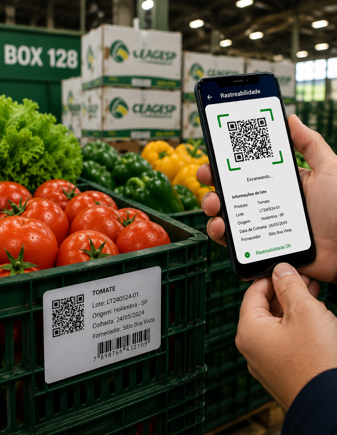 Rastreabilidade de mercadorias no box de frutas